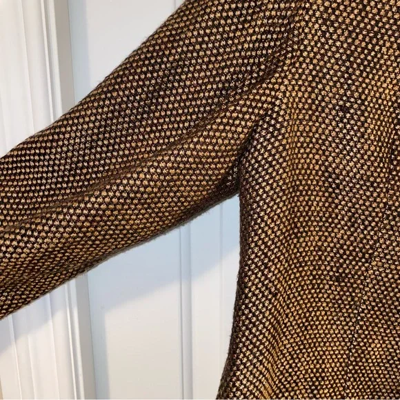 TanJay Gold-Brown Tweed Blazer with Twist Lock Buttons Size 8 - Picture 5 of 14